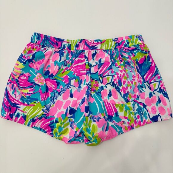 Lilly Pulitzer Womens Pink Blue Gumbo Limbo Run Around Beach Shorts Medium - Picture 5 of 5
